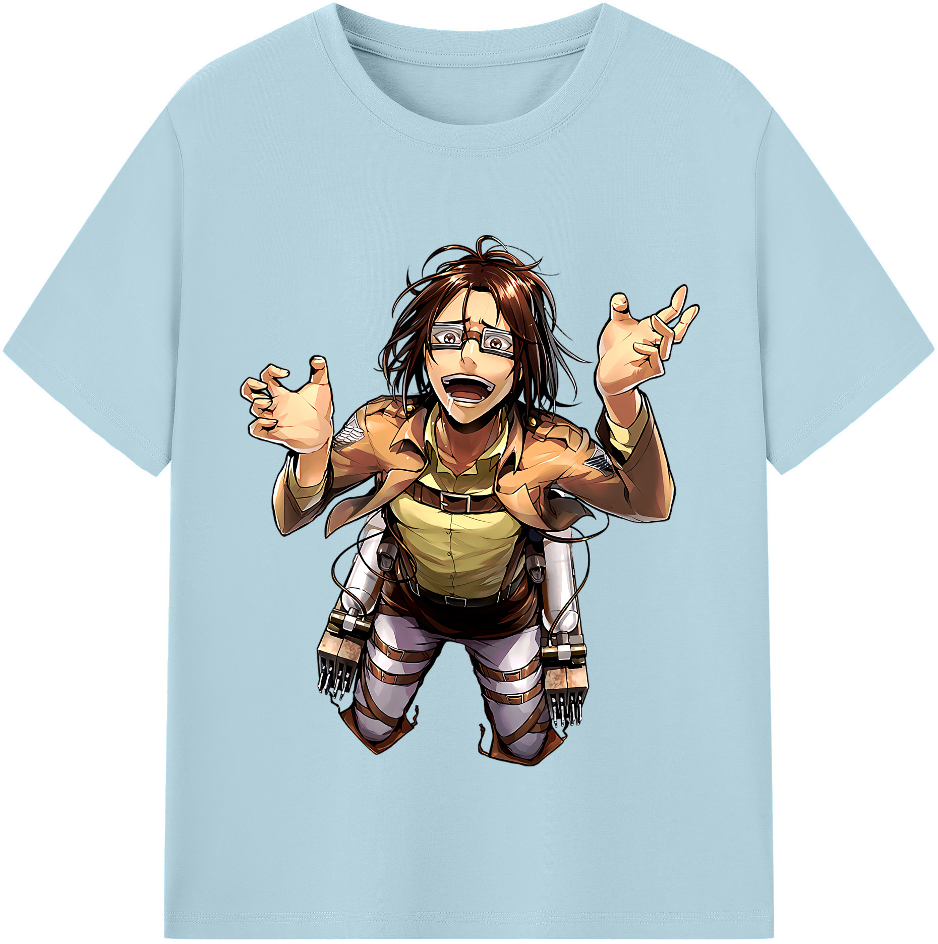 （画像用） 進撃の巨人 ハンジ·ゾエ Attack on Titan Hanji Zoe 綿100％半袖Tシャツ（フロントプリント）